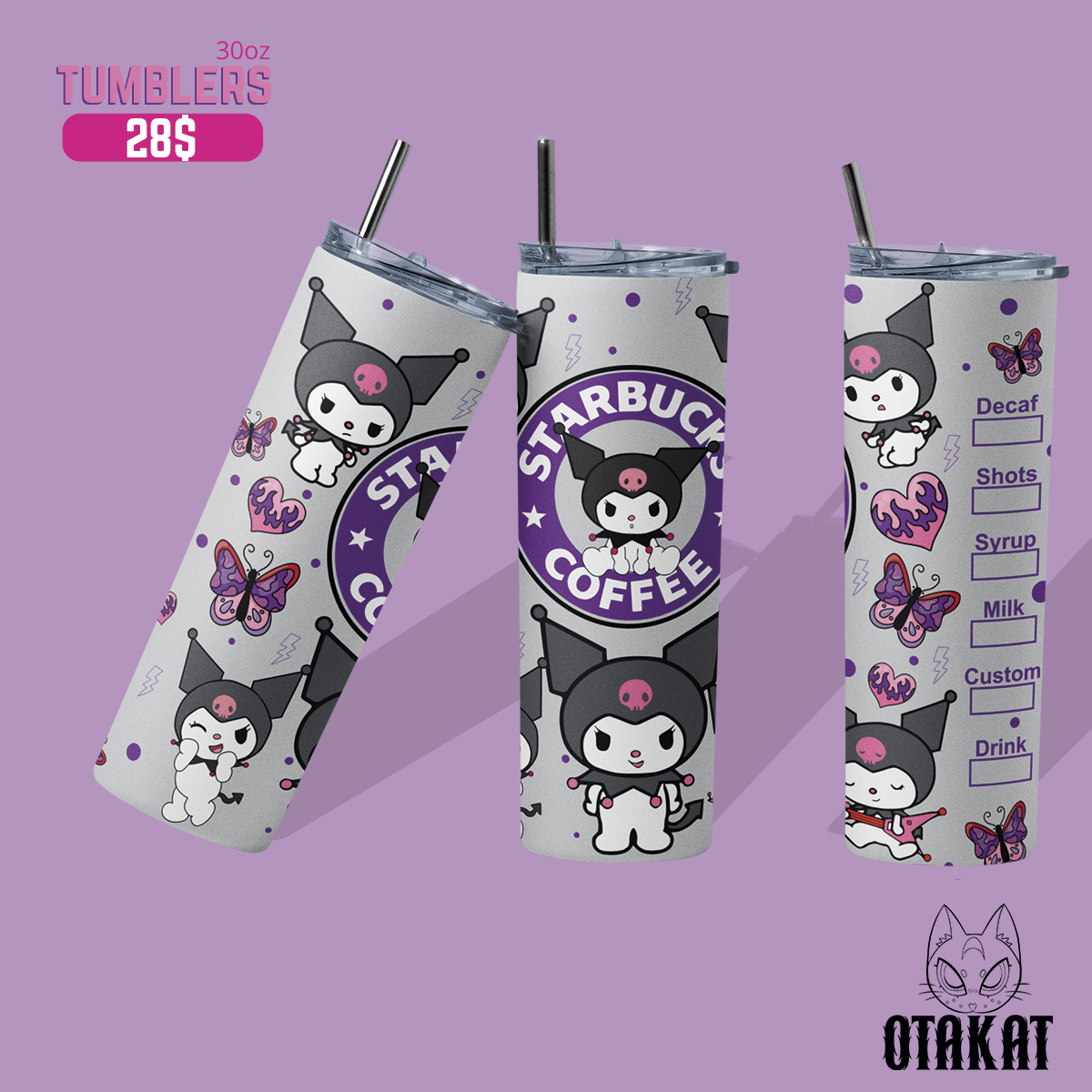 Kuromi tumbler 30 0z