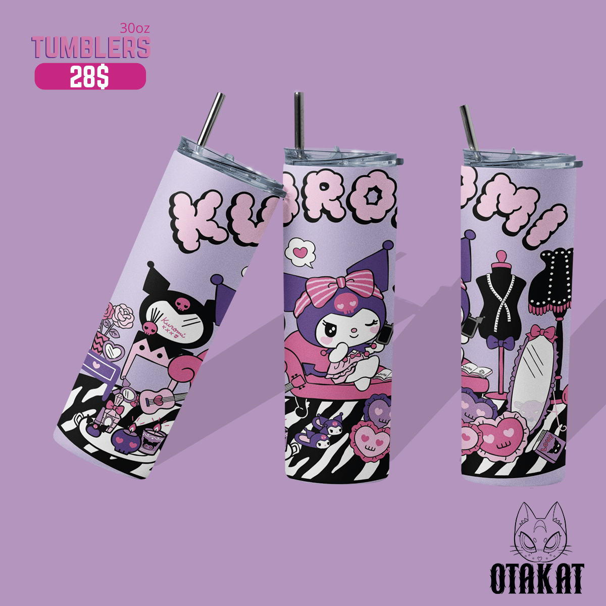 Kuromi tumbler 30 0z