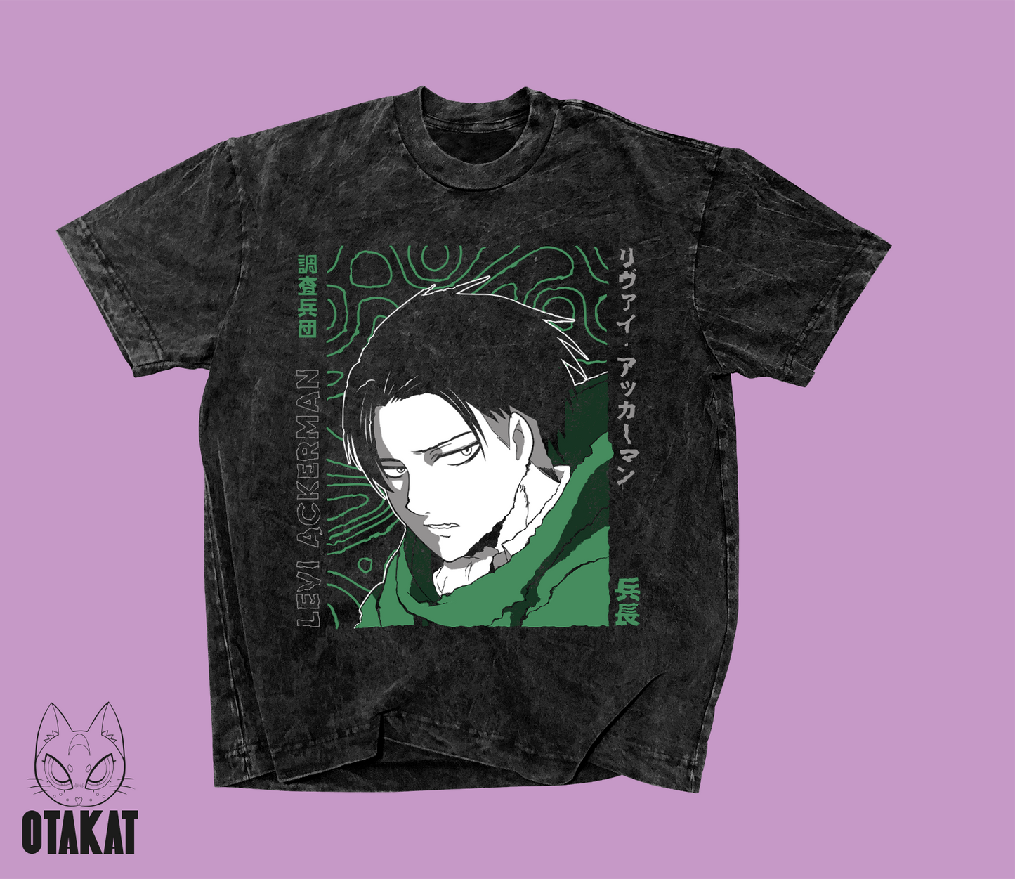 shingeki no kyojin Acid wash T-shirt