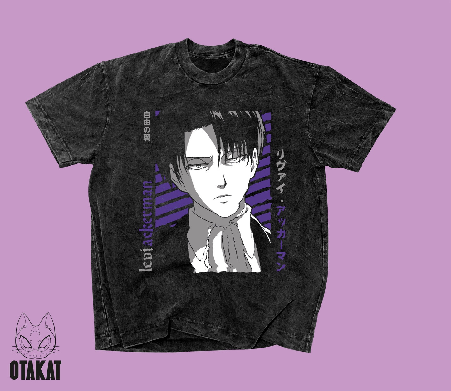 shingeki no kyojin Acid wash T-shirt