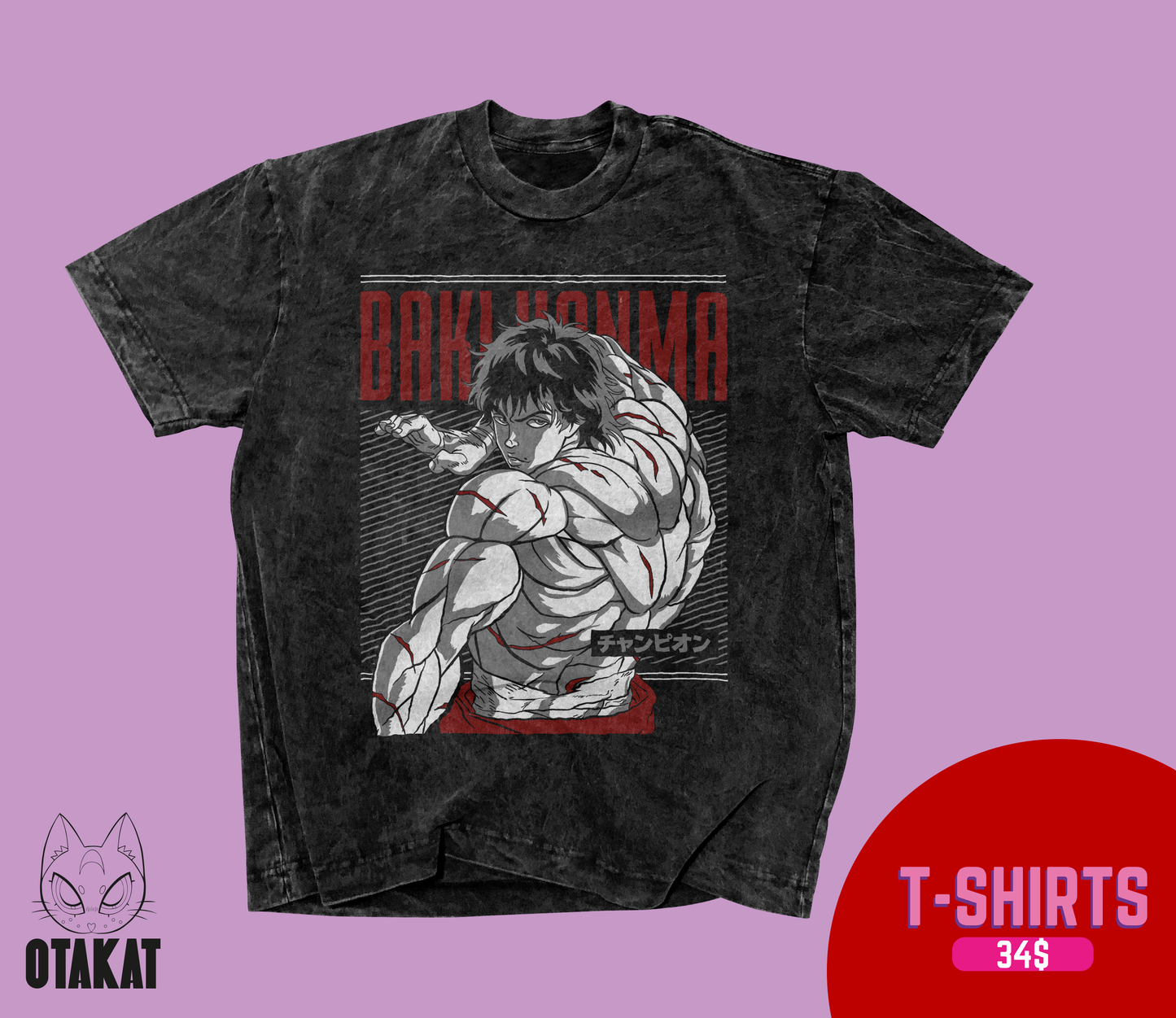 Baki Acid wash T-shirt