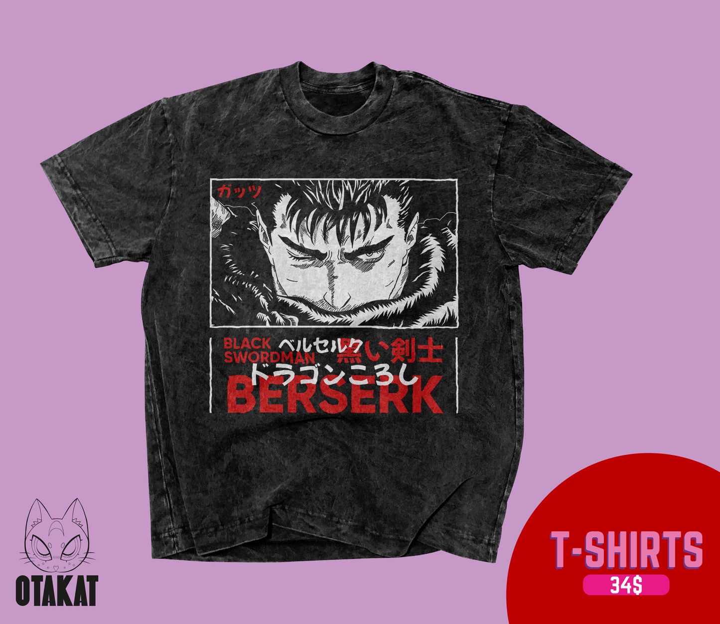 Bersek Acid wash T-shirt