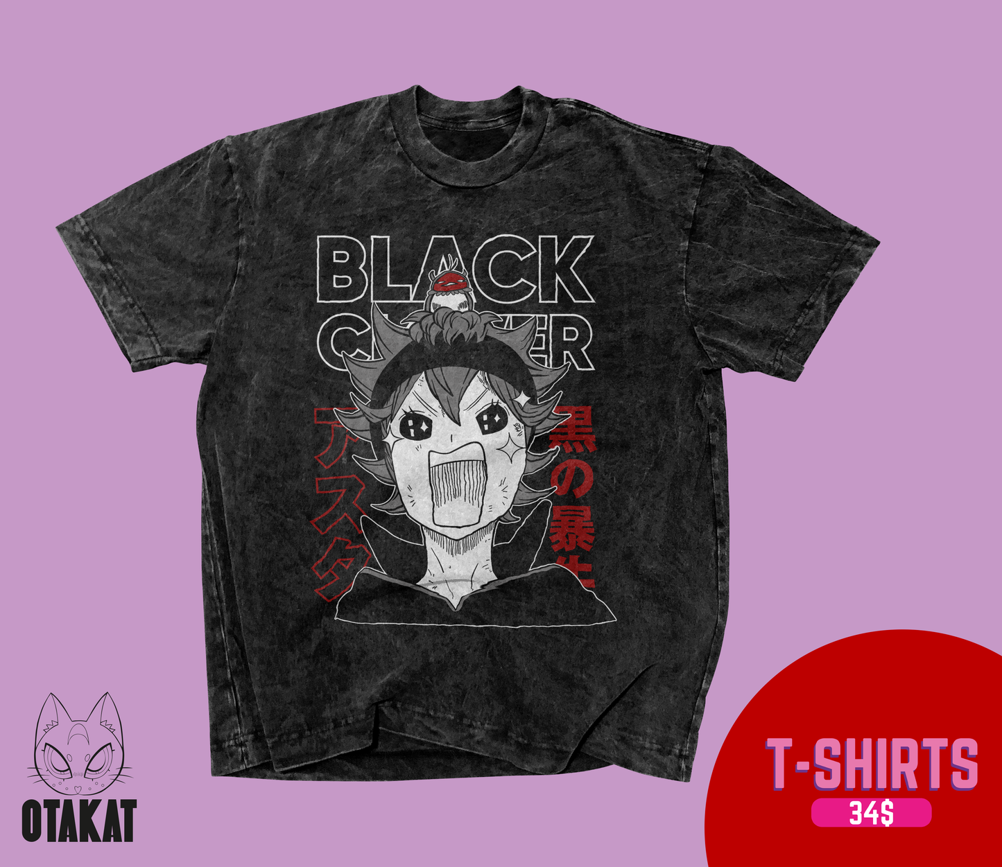 Black cover Acid wash T-shirt