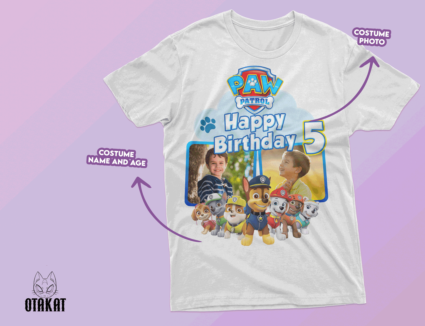 paw patrol custom Tshirt adult size