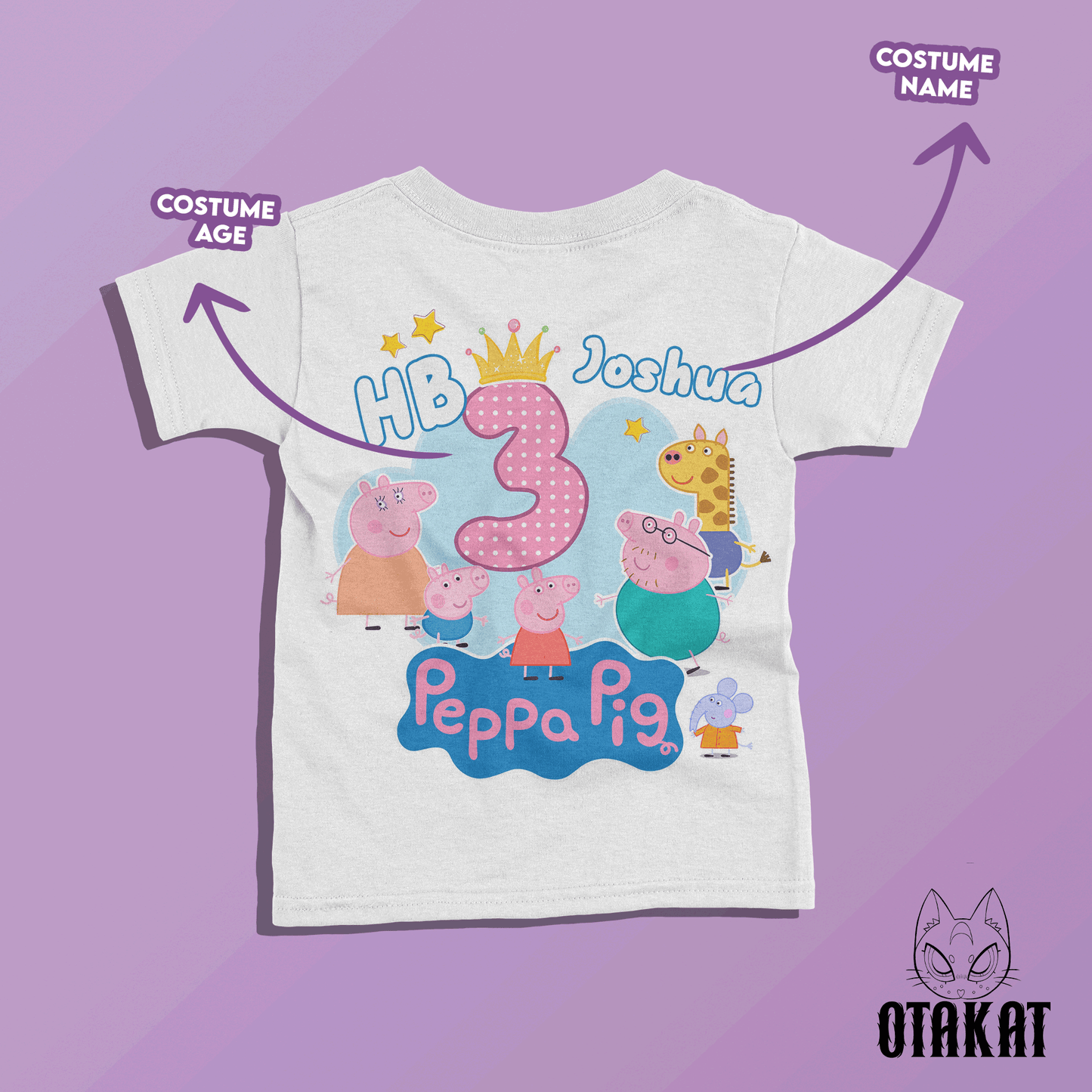 peppa pig custom Tshirt kid size