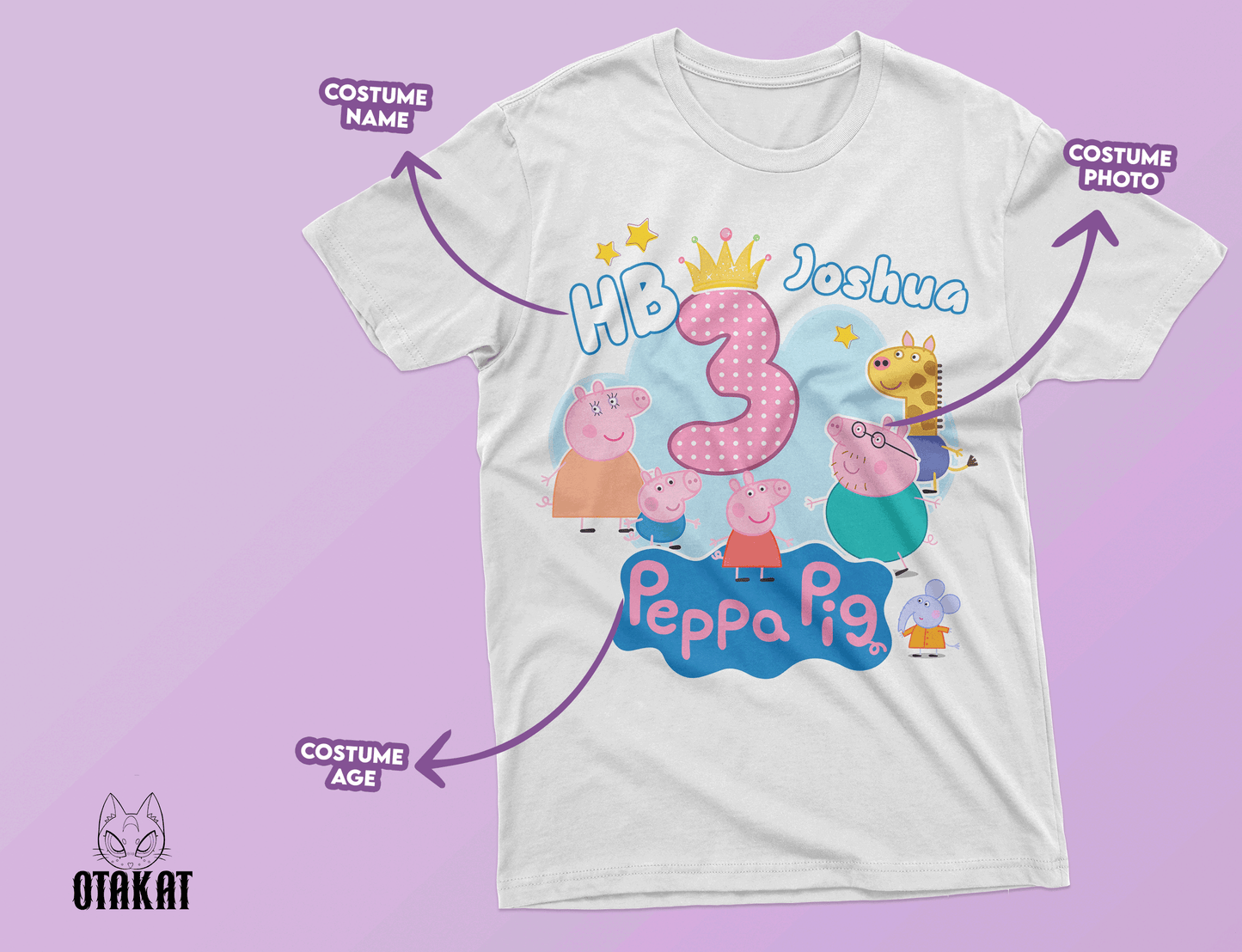 peppa pig custom Tshirt adult size