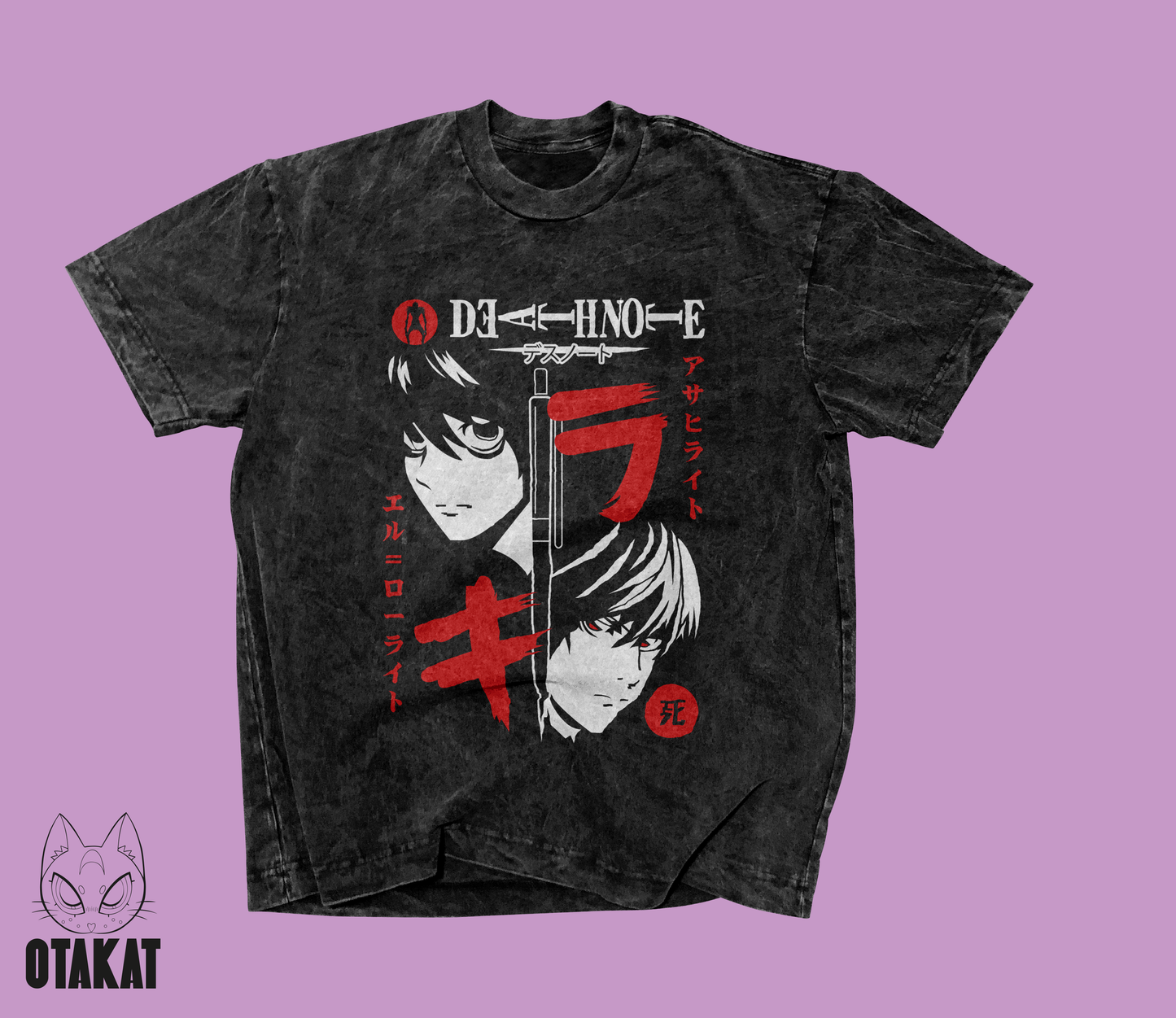 Death note Acid wash T-shirt