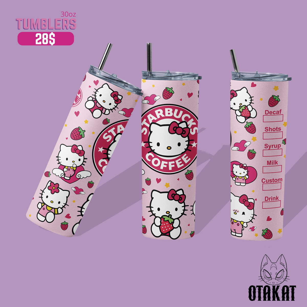 hello kitty tumbler 30 0z