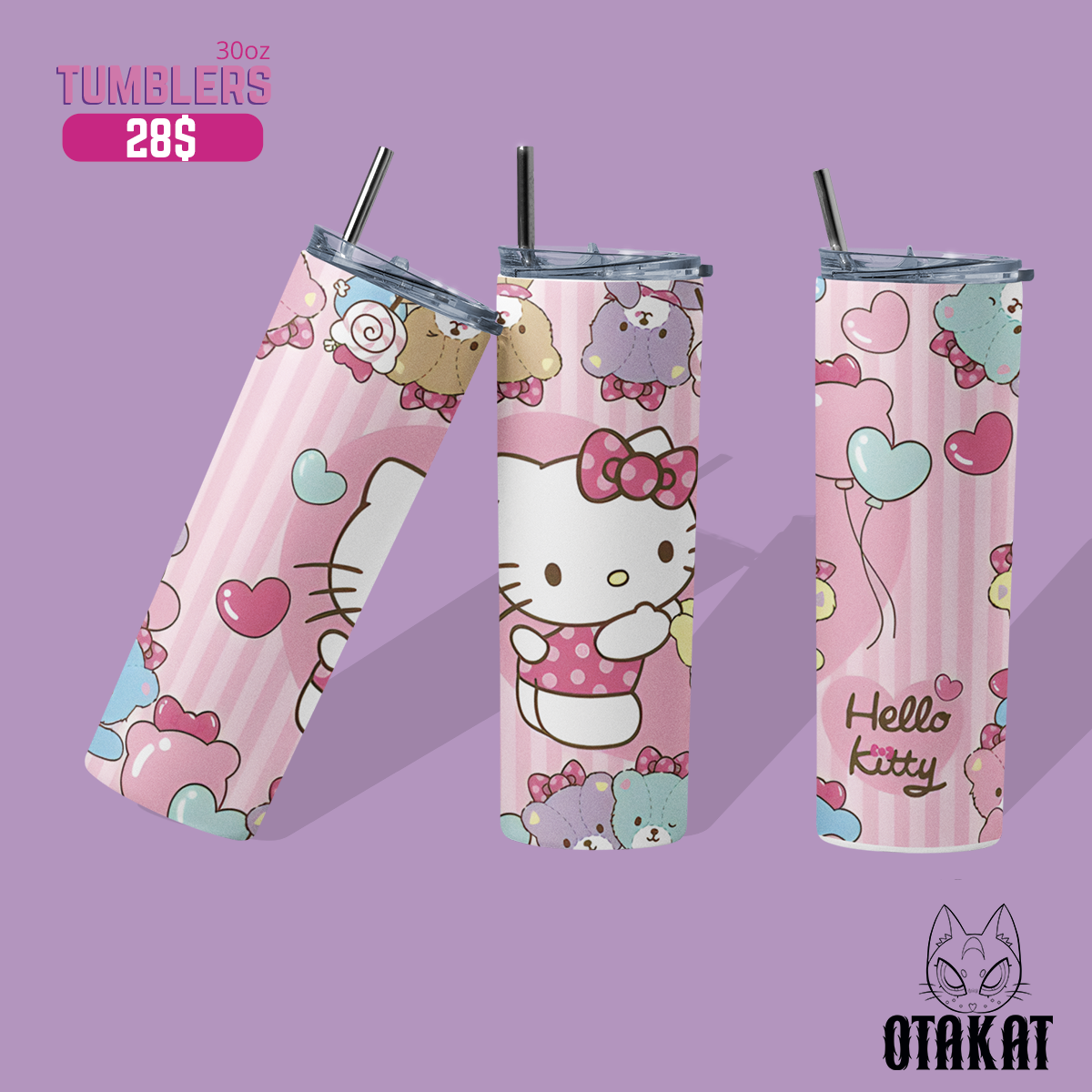 hello kitty tumbler 30 0z
