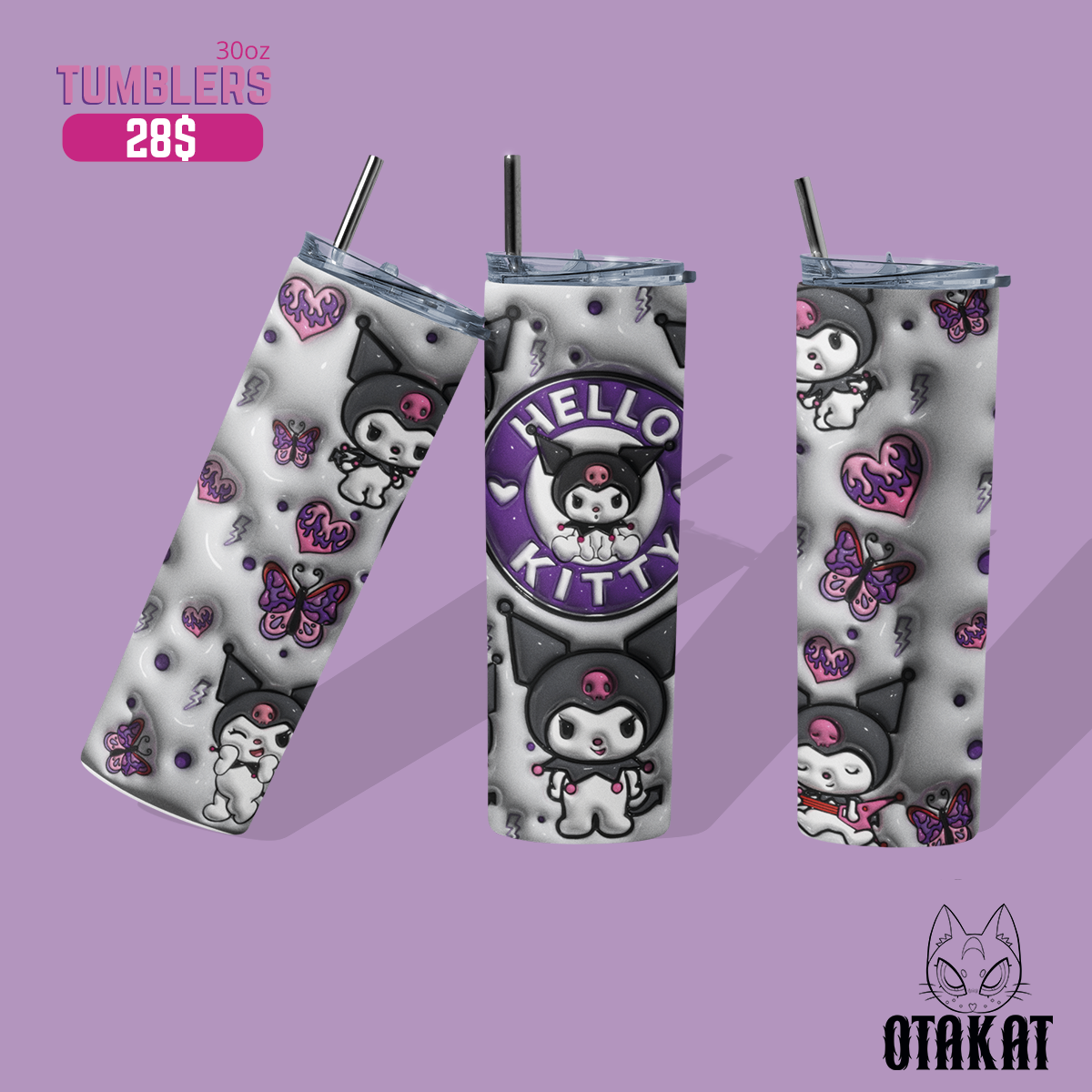 Kuromi tumbler 30 0z