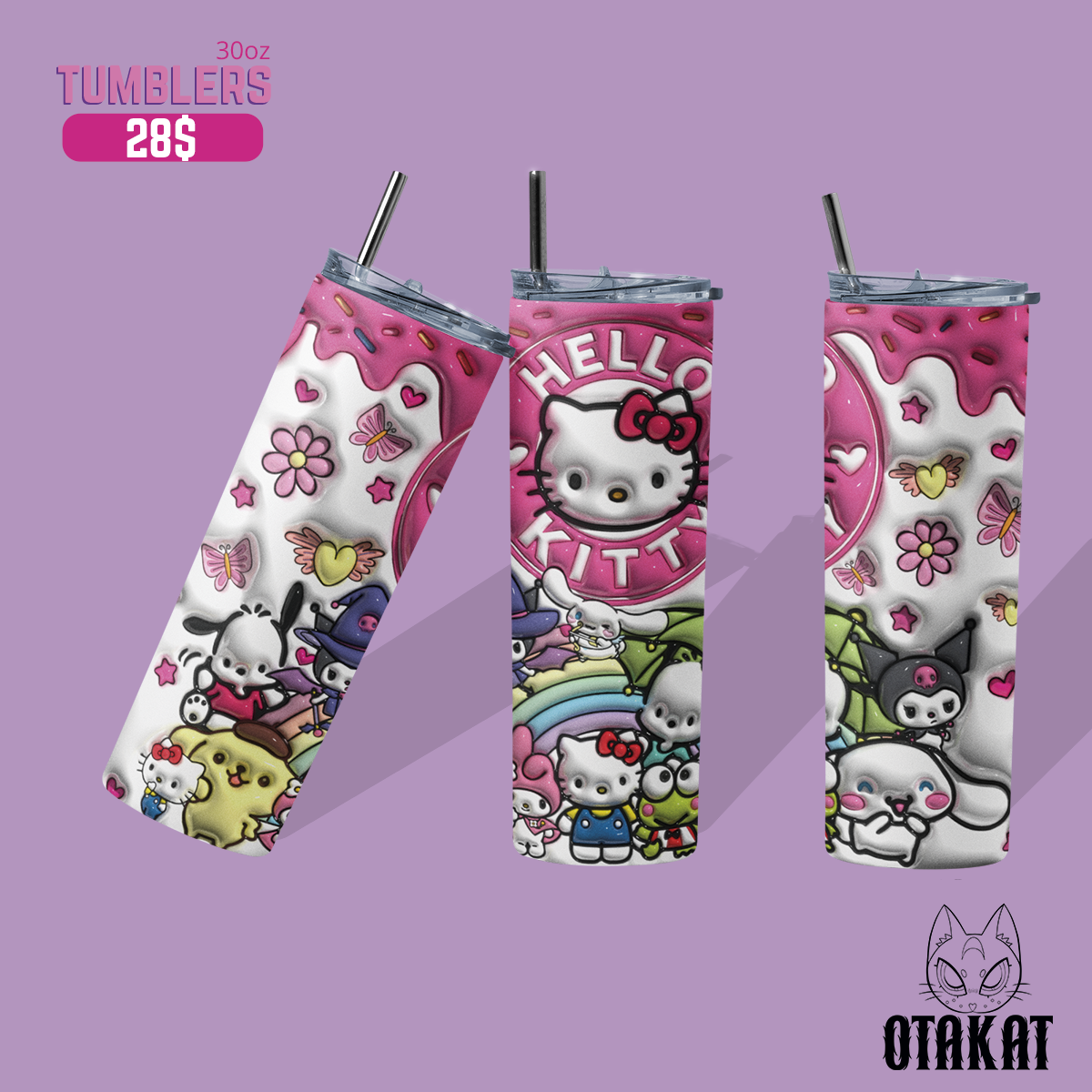 hello kitty tumbler 30 0z