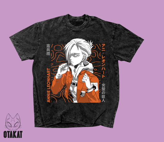 shingeki no kyojin Acid wash T-shirt
