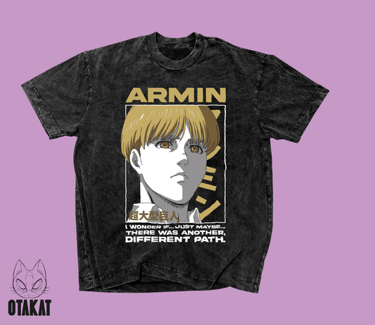 shingeki no kyojin Acid wash T-shirt