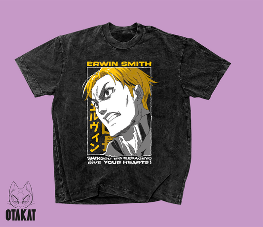 shingeki no kyojin Acid wash T-shirt