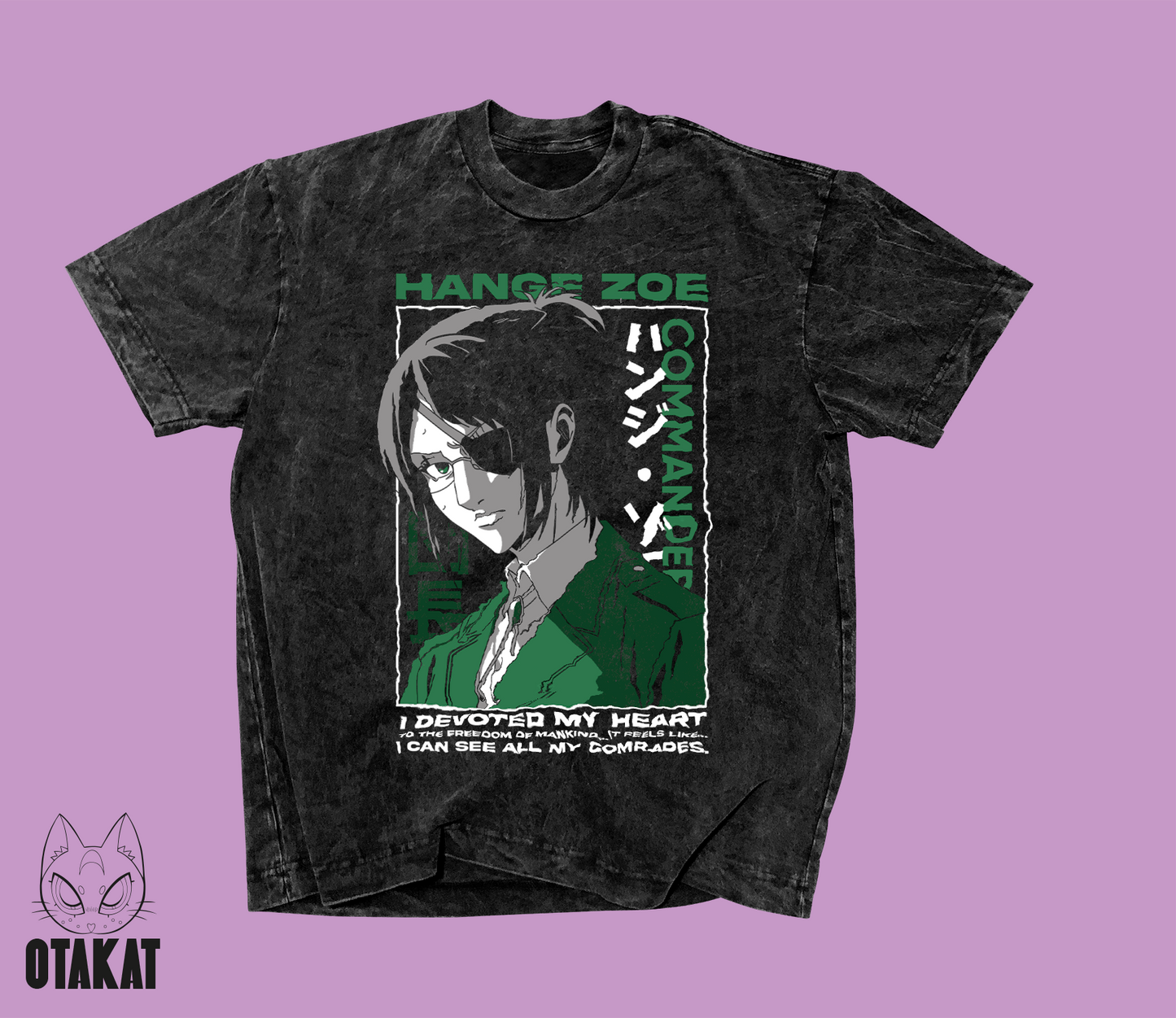 shingeki no kyojin Acid wash T-shirt