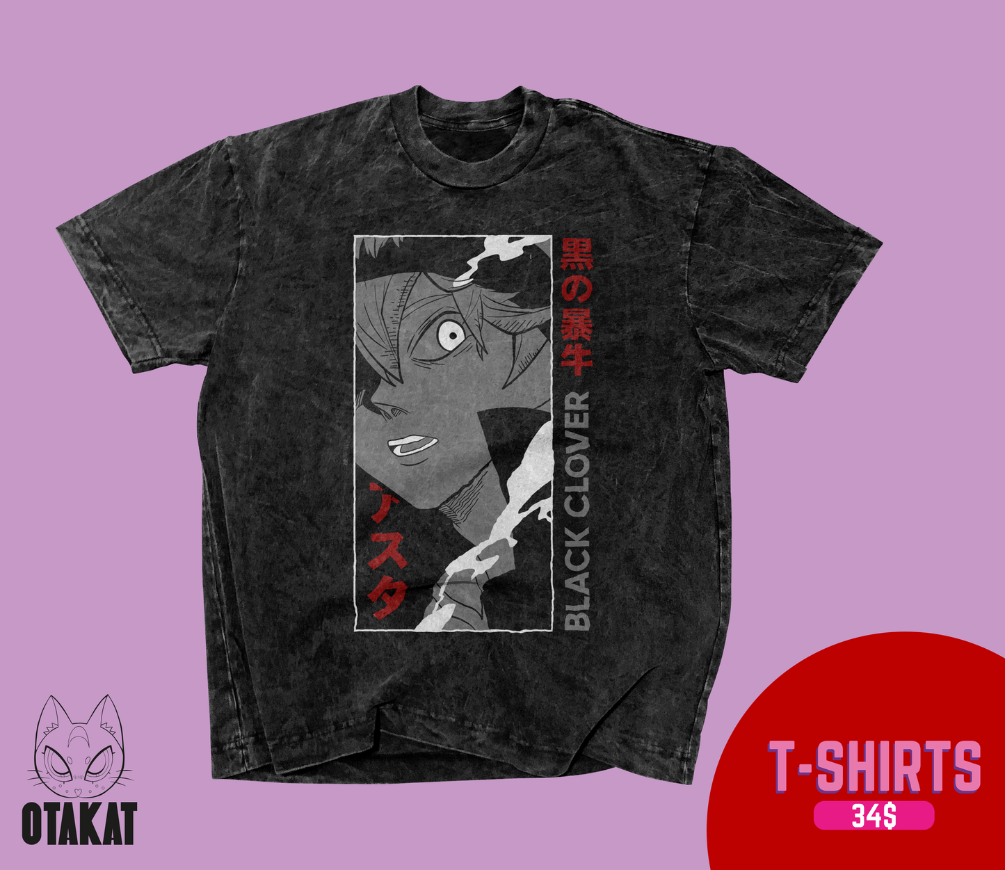 Black cover  Acid wash T-shirt