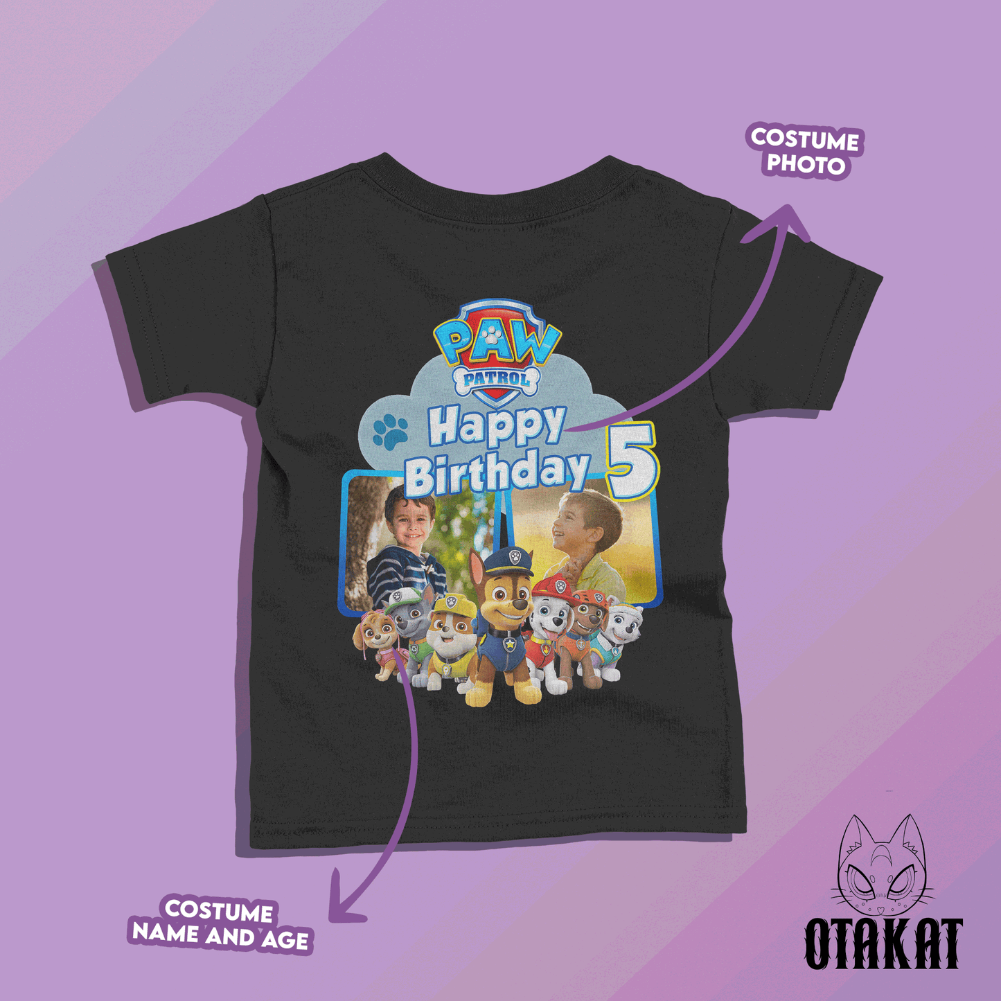 paw patrol custom  Tshirt kid size
