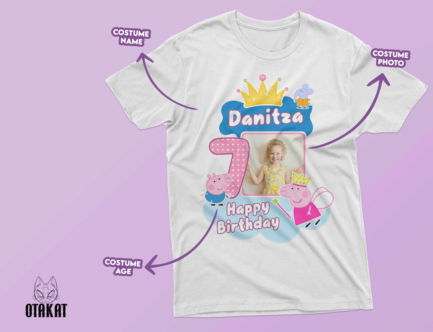 peppa pig custom Tshirt adult size