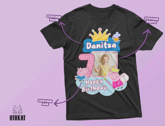 peppa pig custom Tshirt adult size