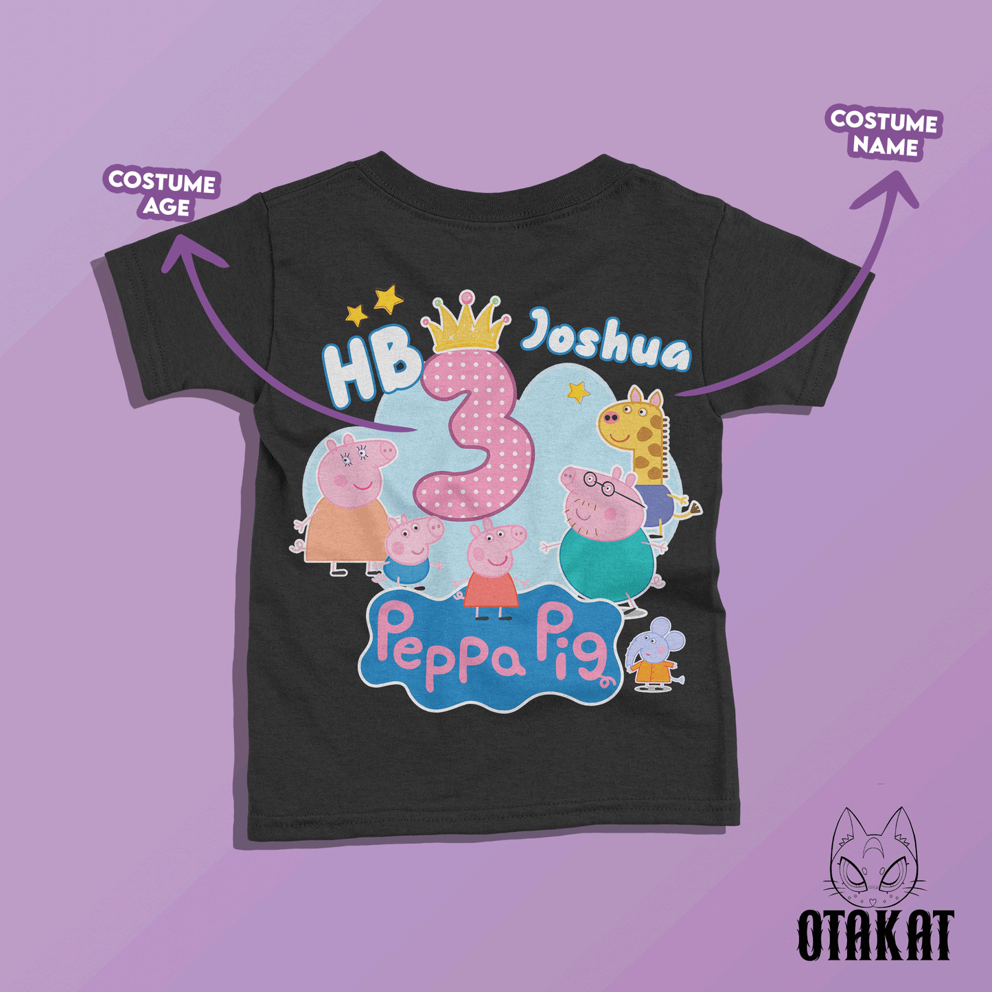 peppa pig custom  Tshirt kid size
