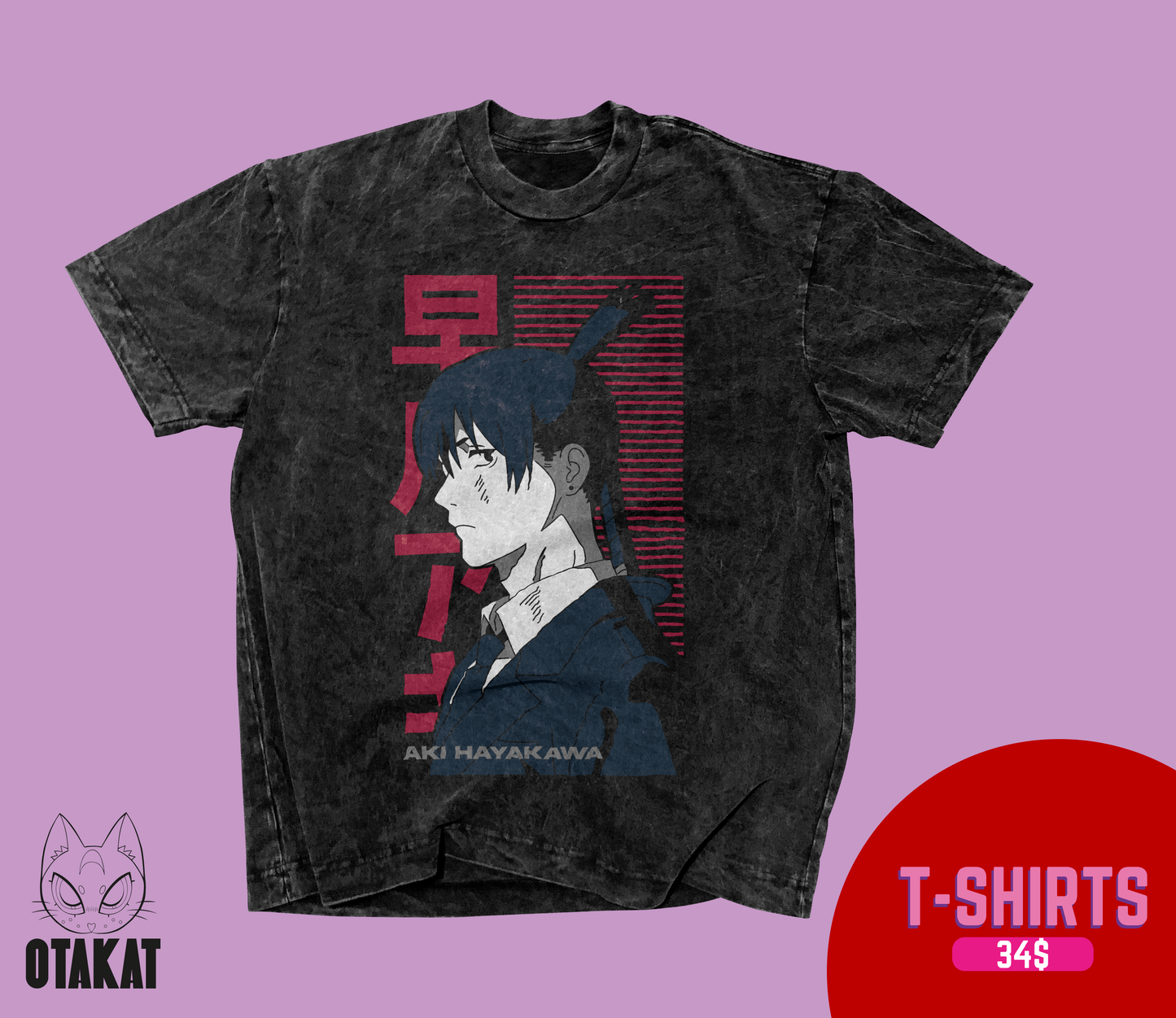 Chainsaw man Acid wash T-shirt