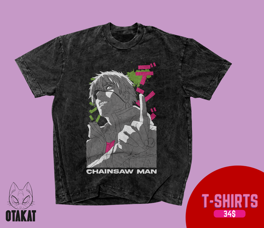 Chainsaw man Acid wash T-shirt