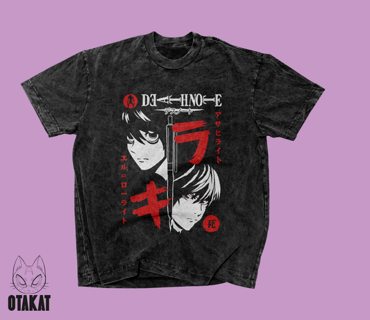 Death note Acid wash T-shirt