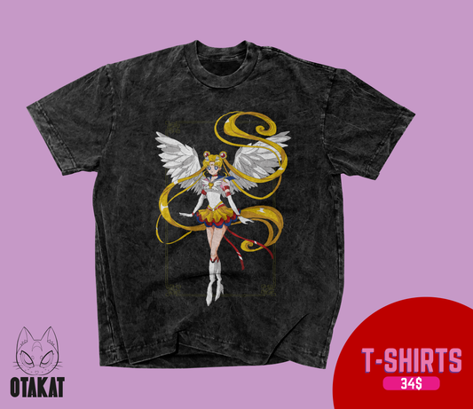 Sailor moon Acid wash T-shirt