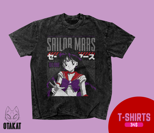 Sailor moon Acid wash T-shirt