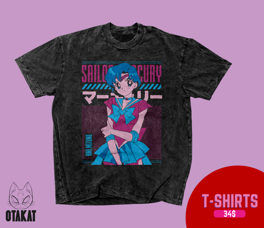Sailor moon Acid wash T-shirt